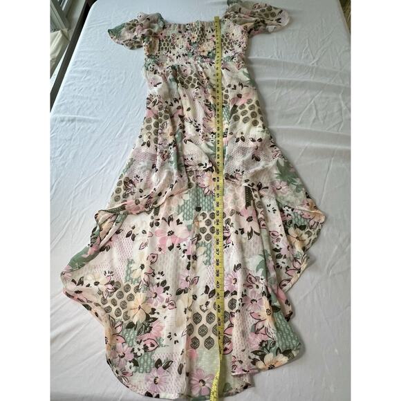 Lily Rose Dress Smocked High Low Floral Fairy Romantic Soft LG - Picture 6 of 10